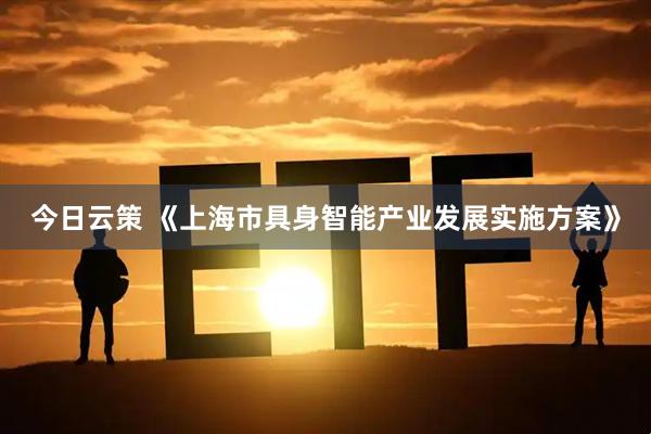 今日云策 《上海市具身智能产业发展实施方案》