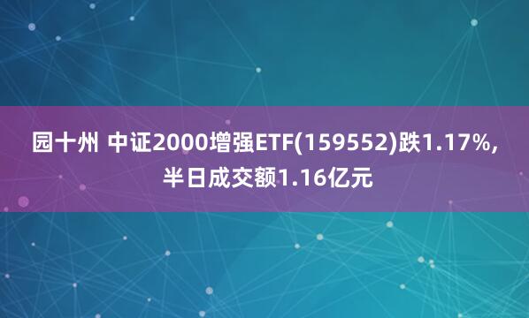 园十州 中证2000增强ETF(159552)跌1.17%, 半日成交额1.16亿元